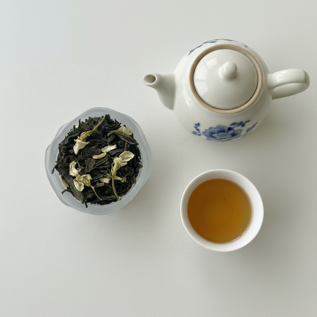 Jasmin Green Tea . 茉莉花茶 .